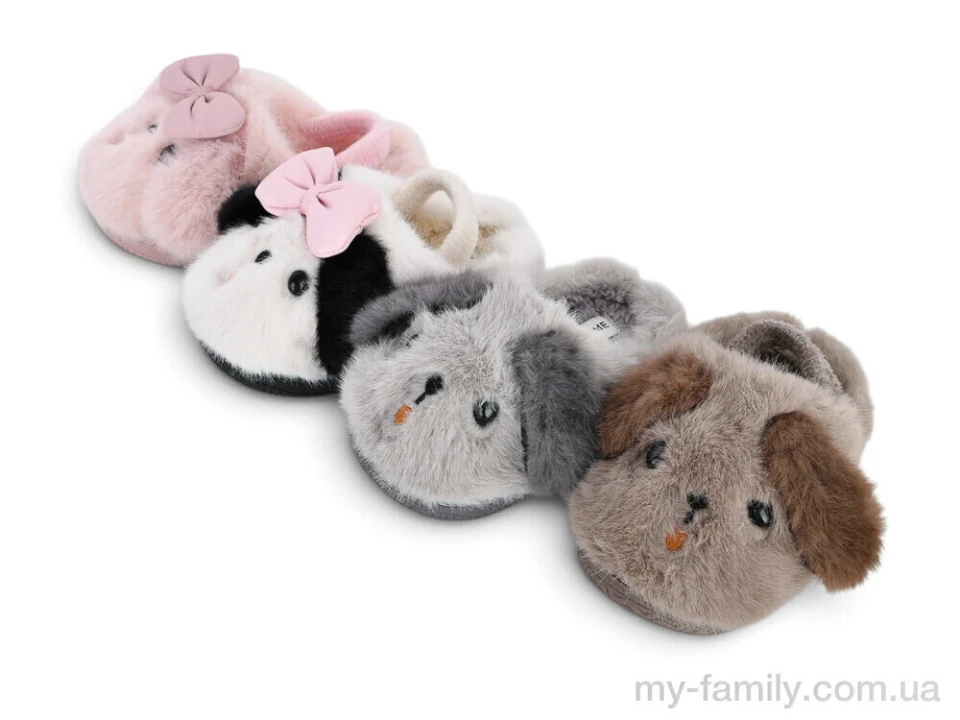 Тапки искусственный мех микс дети унисекс, Детские тапки оптом