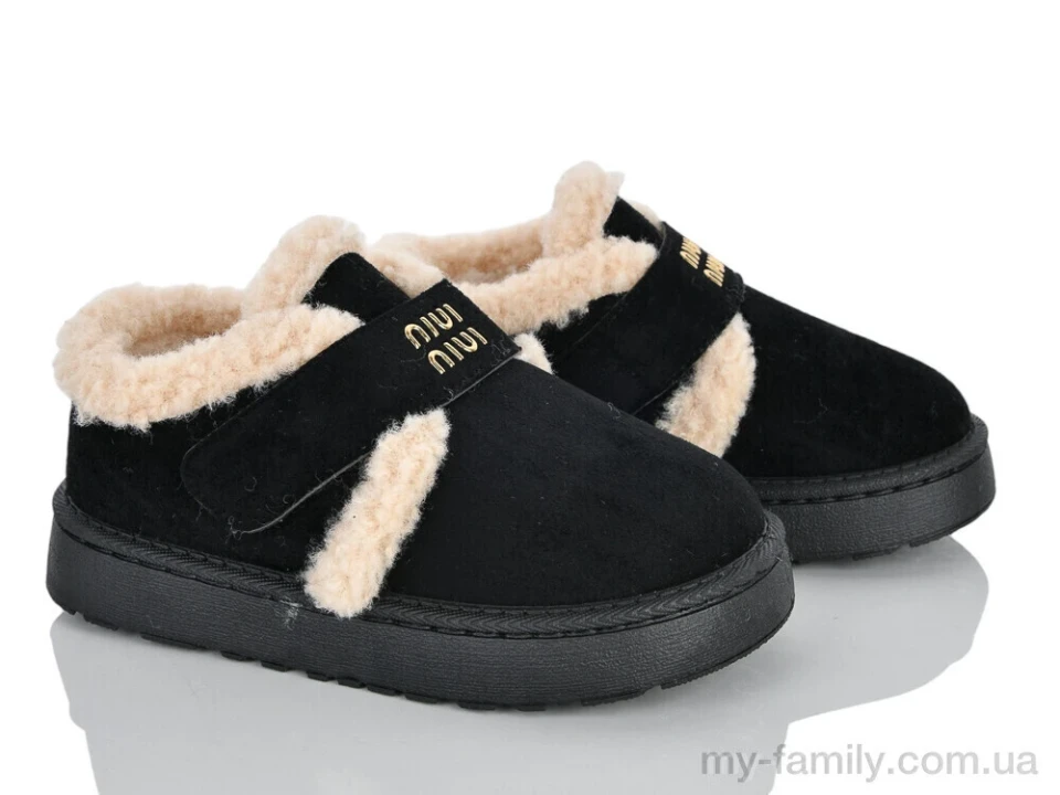 Угги искусственная замша черный дети девочка, Взуття оптом дети
