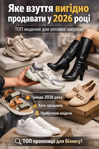 Яке взуття вигідно продавати у 2026 році: ТОП моделей для оптових закупок