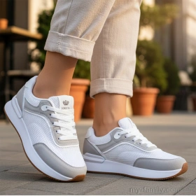 Кросівки штучна замша-текстиль білий жінки -, Жіночі кросівки оптом