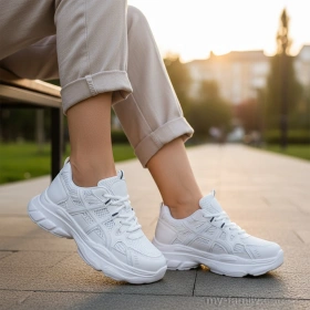 Кросівки штучна шкіра-текстиль білий жінки -, Жіночі кросівки оптом
