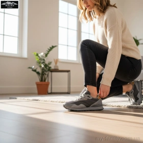 Кросівки штучна замша-текстиль сірий жінки -, Жіночі кросівки оптом