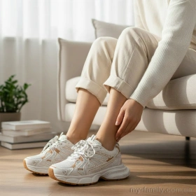 Кросівки штучна шкіра-текстиль бежевий жінки -, Жіночі кросівки оптом