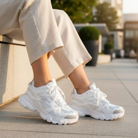 Кросівки штучна шкіра-текстиль білий жінки -, Жіночі кросівки оптом