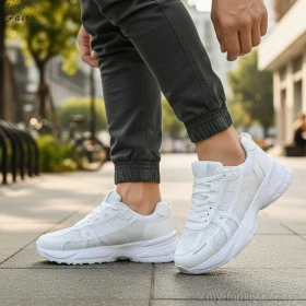 Кросівки штучна шкіра-текстиль білий чоловіки -, Чоловічі кросівки оптом
