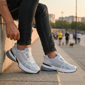 Кросівки штучна шкіра-текстиль сірий чоловіки -, Чоловічі кросівки оптом