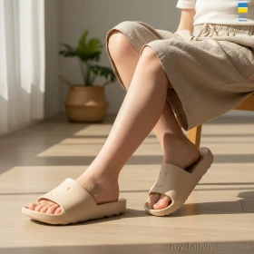 Шльопанці піна бежевий діти дівчинка, Дитячі шльопанці оптом