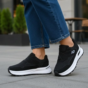 Кросівки штучна замша-текстиль чорний жінки -, Жіночі кросівки оптом