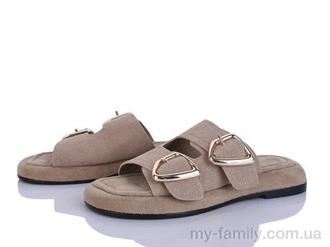 Шльопанці штучна замша бежевий жінки -, Жіночі шльопанці оптом