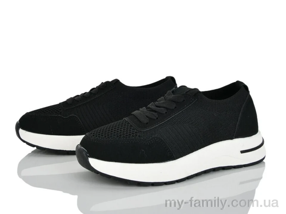 Кросівки штучна замша-текстиль чорний жінки -, Жіночі кросівки оптом