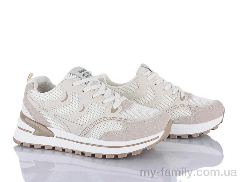 Кросівки штучна шкіра-текстиль бежевий жінки -, Жіночі кросівки оптом