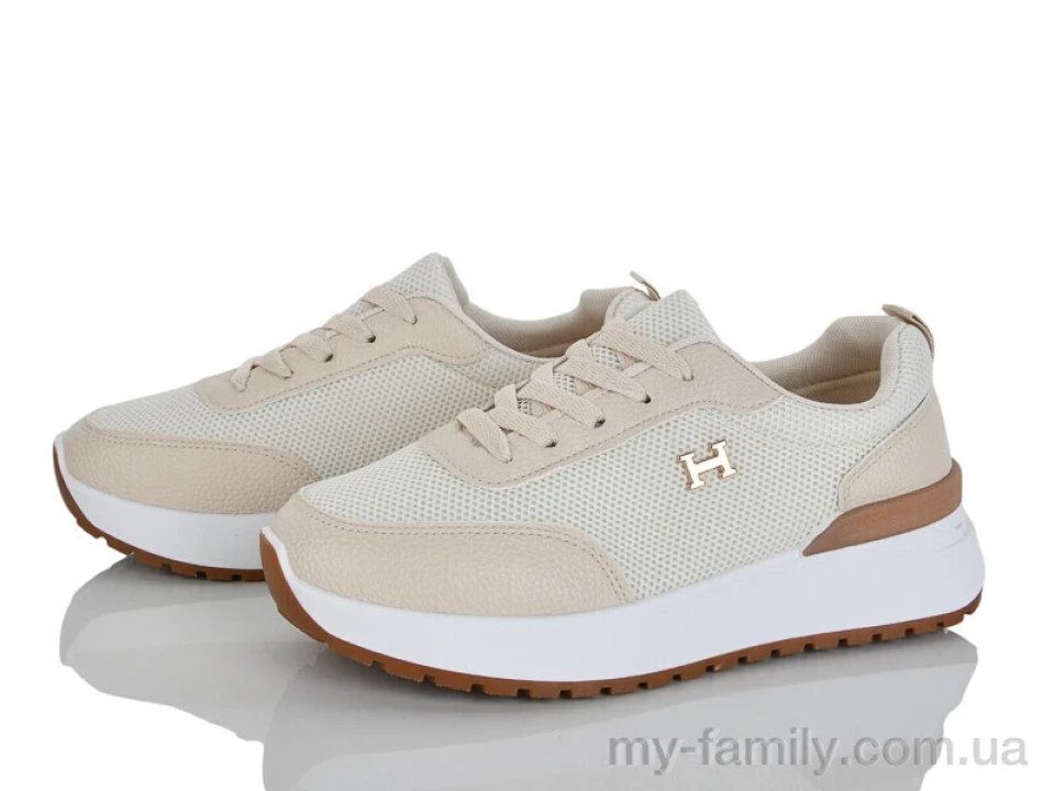 Кросівки штучна шкіра-текстиль бежевий жінки -, Жіночі кросівки оптом