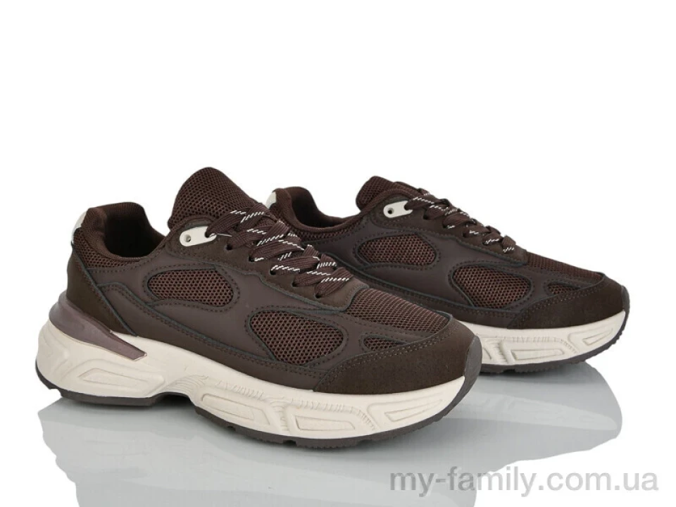 Кросівки штучна шкіра-текстиль коричневий жінки -, Жіночі кросівки оптом