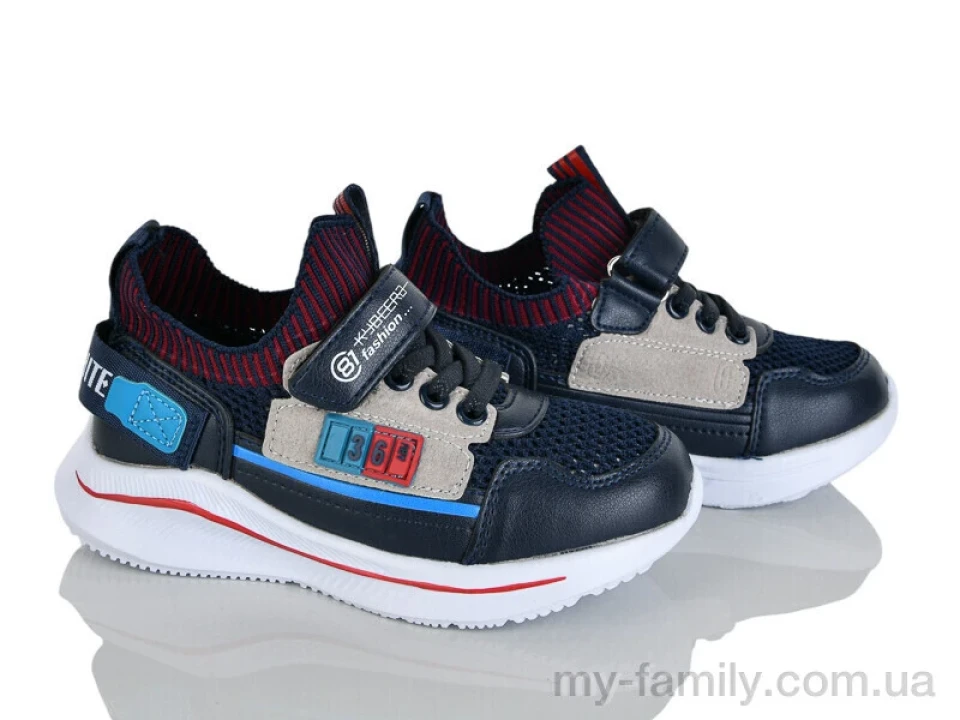 Кросівки штучна шкіра-текстиль синій діти хлопчик, Дитячі кросівки оптом