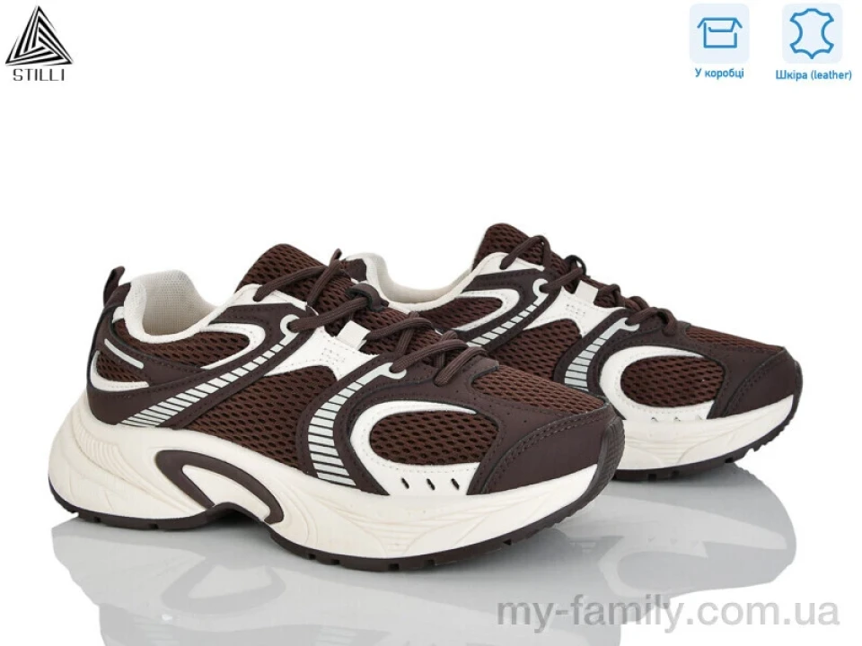 Кросівки натуральна шкіра-текстиль коричневий жінки -, Жіночі кросівки оптом