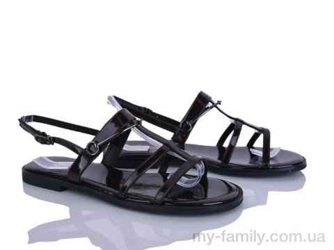 Босоніжки штучний лак коричневий жінки -, Жіночі босоніжки оптом