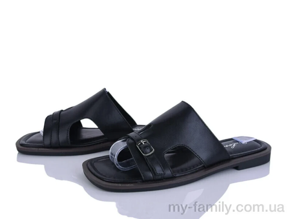 Шльопанці штучна шкіра чорний жінки -, Жіночі шльопанці оптом