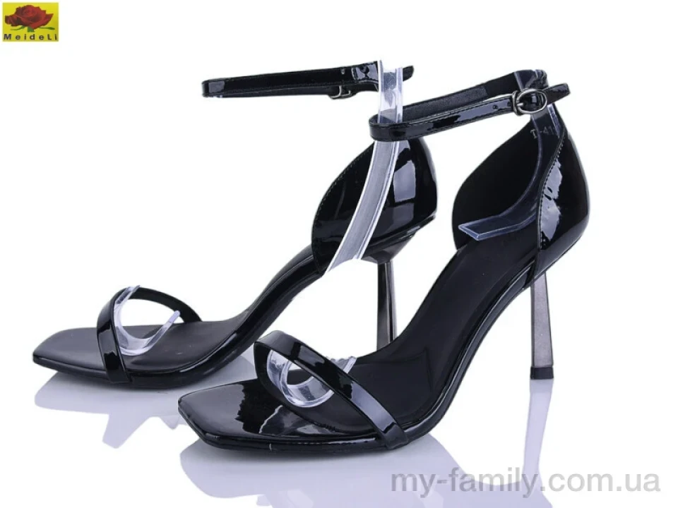 Босоніжки штучний лак чорний жінки -, Жіночі босоніжки оптом