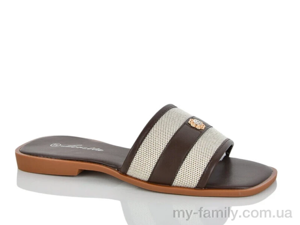 Шльопанці штучна шкіра-текстиль коричневий жінки -, Жіночі шльопанці оптом