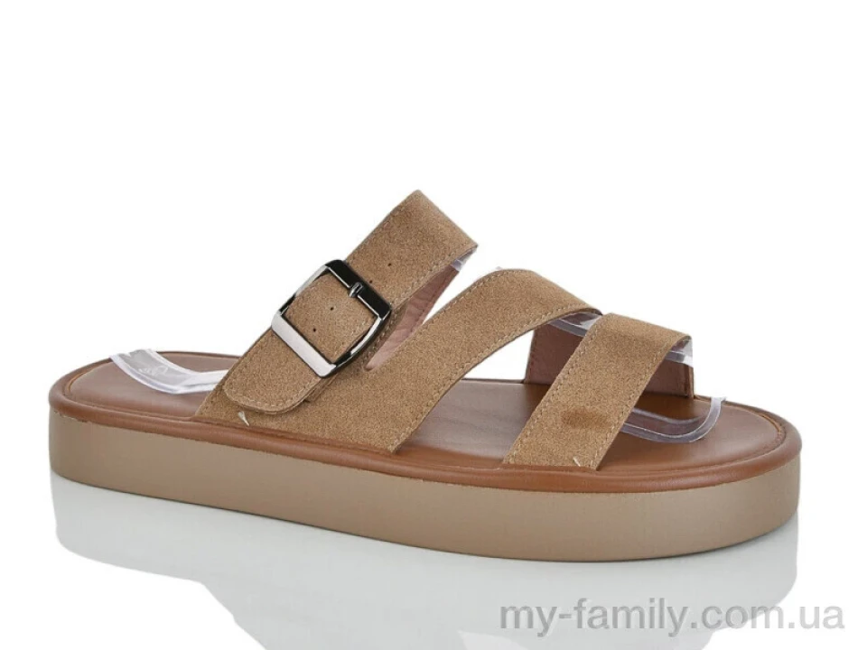 Шльопанці штучна замша бежевий жінки -, Жіночі шльопанці оптом