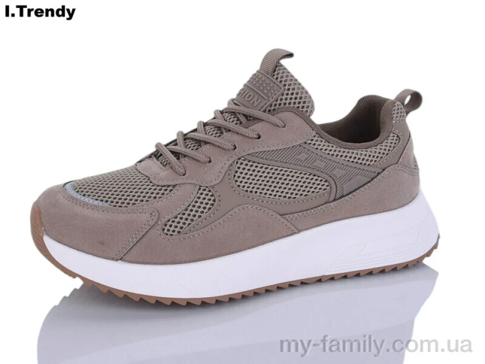 Кросівки штучна замша-текстиль коричневий жінки -, Жіночі кросівки оптом