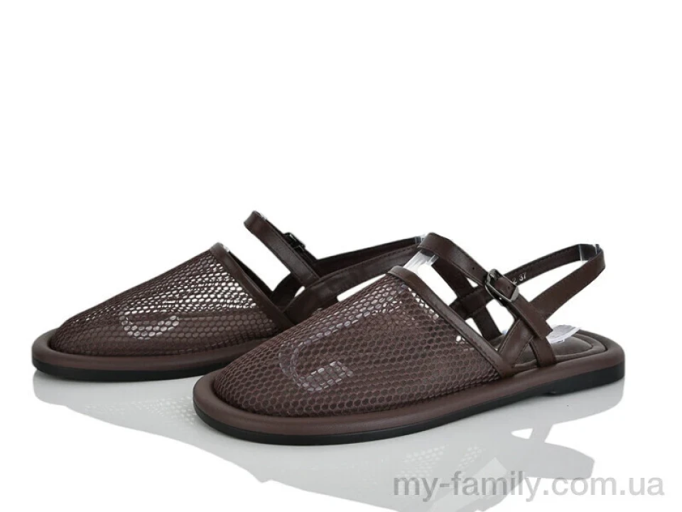 Босоніжки штучна шкіра-текстиль коричневий жінки -, Жіночі босоніжки оптом