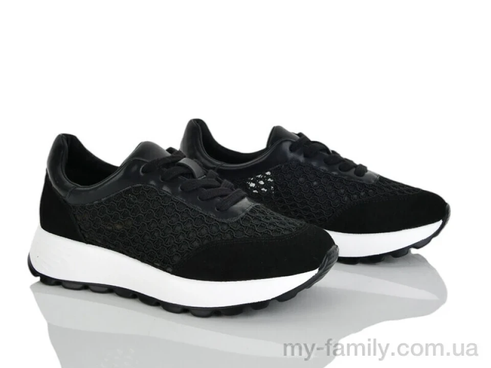 Кросівки штучна замша-текстиль чорний жінки -, Жіночі кросівки оптом