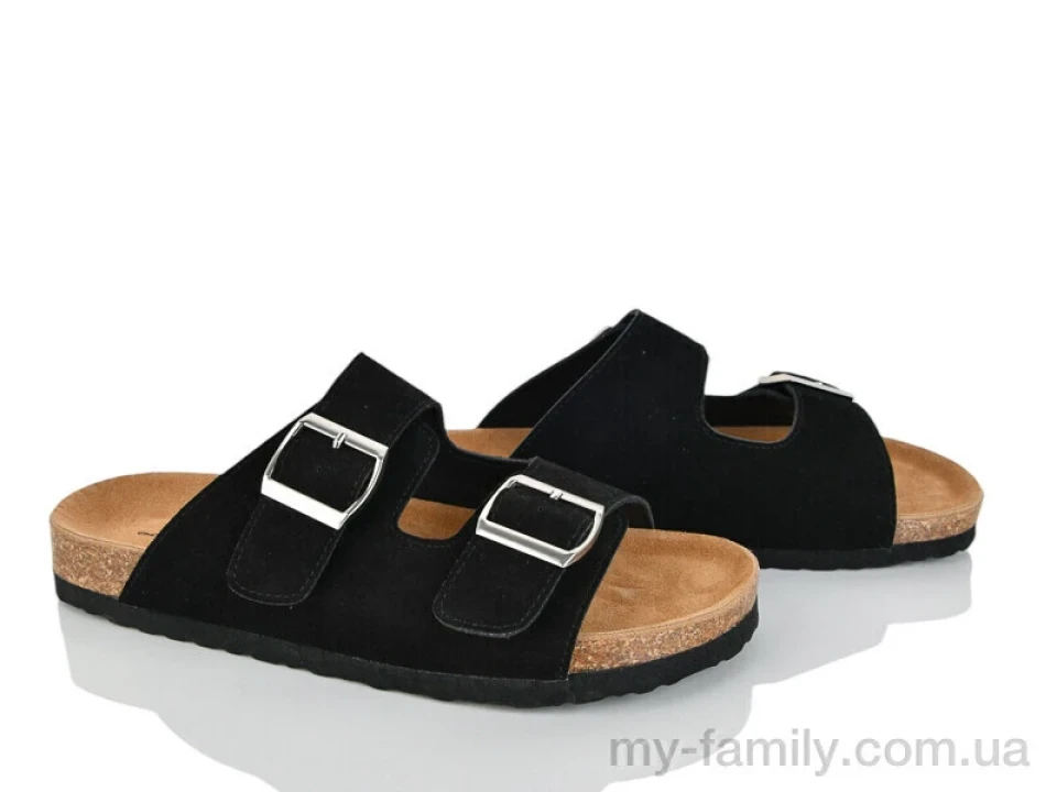 Шльопанці штучна замша чорний жінки -, Жіночі шльопанці оптом