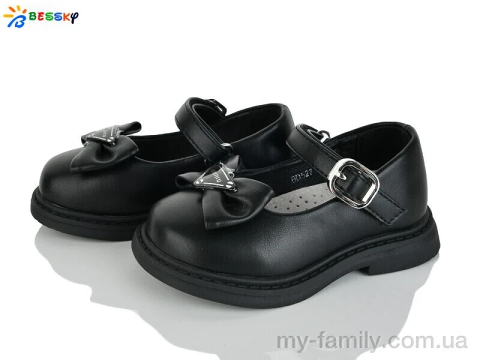 Туфлі штучна шкіра чорний діти дівчинка, Дитячі туфлі оптом
