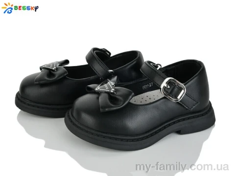 Туфлі штучна шкіра чорний діти дівчинка, Дитячі туфлі оптом