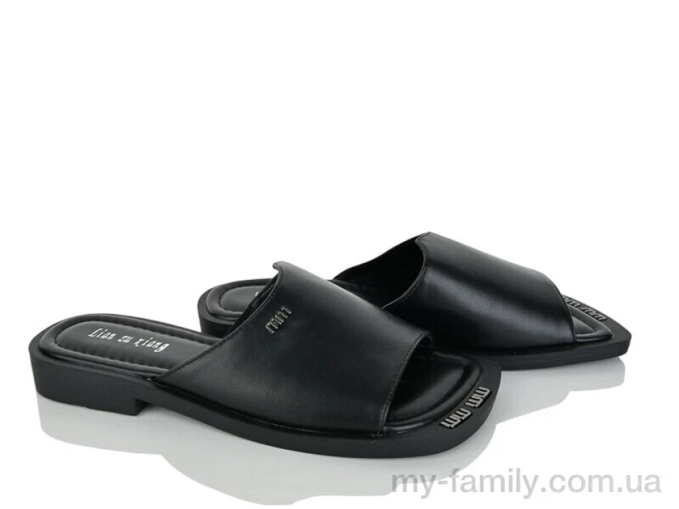 Шльопанці штучна шкіра чорний жінки -, Жіночі шльопанці оптом