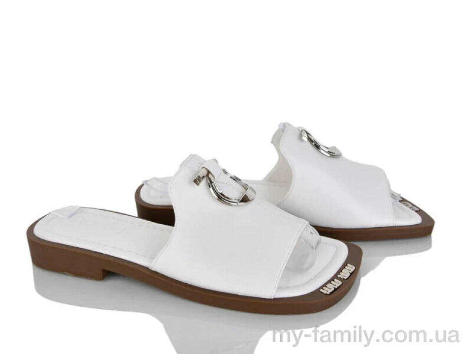Шльопанці штучна шкіра білий жінки -, Жіночі шльопанці оптом