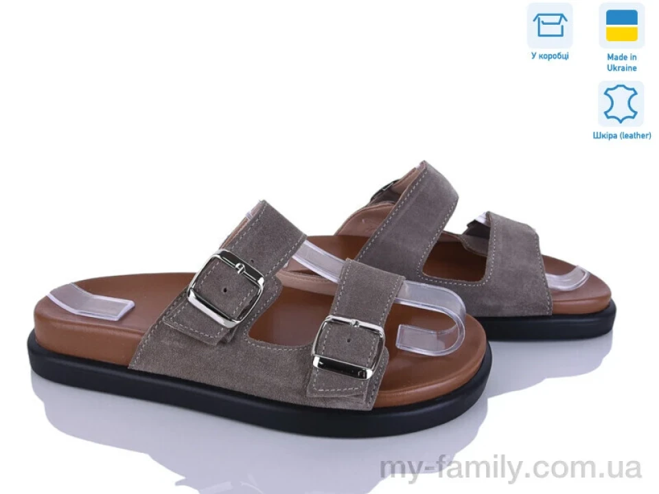Шльопанці натуральна замша сірий жінки -, Жіночі шльопанці оптом