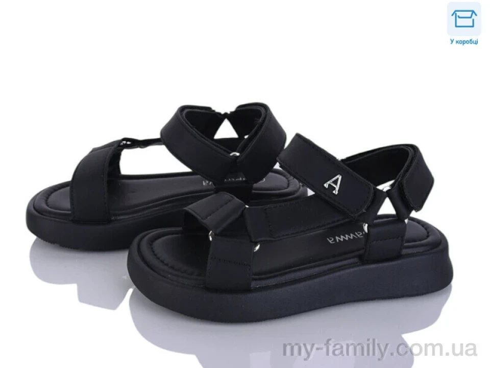 Босоніжки штучна шкіра чорний діти дівчинка, Взуття оптом діти