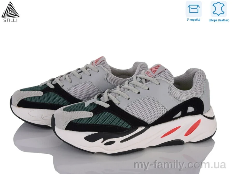 Кросівки натуральна шкіра-текстиль сірий чоловіки -, Чоловічі кросівки оптом