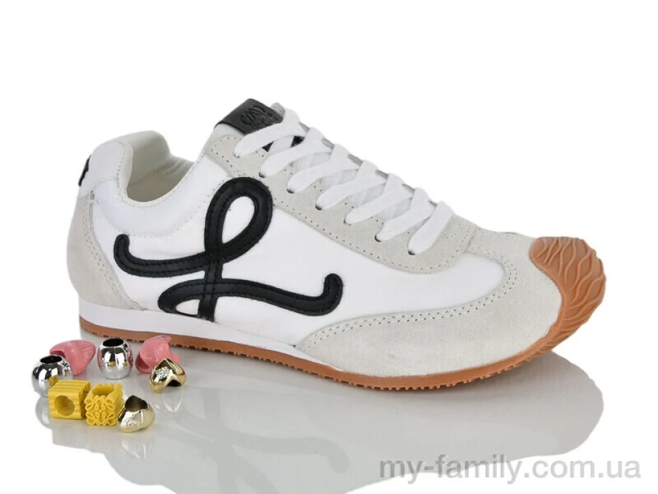 Кросівки штучна замша-плащівка білий жінки -, Жіночі кросівки оптом