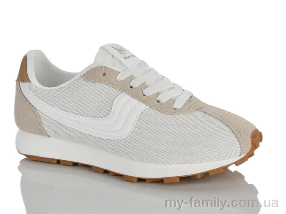 Кросівки штучна замша-текстиль бежевий жінки -, Жіночі кросівки оптом