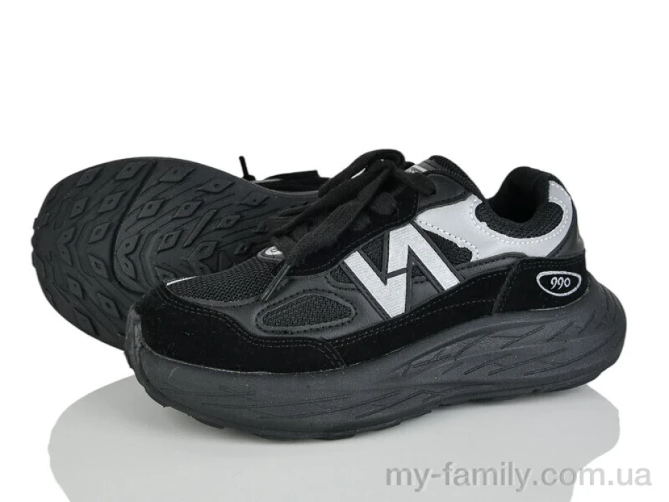 Кросівки штучна замша-текстиль чорний діти унісекс, Дитячі кросівки оптом