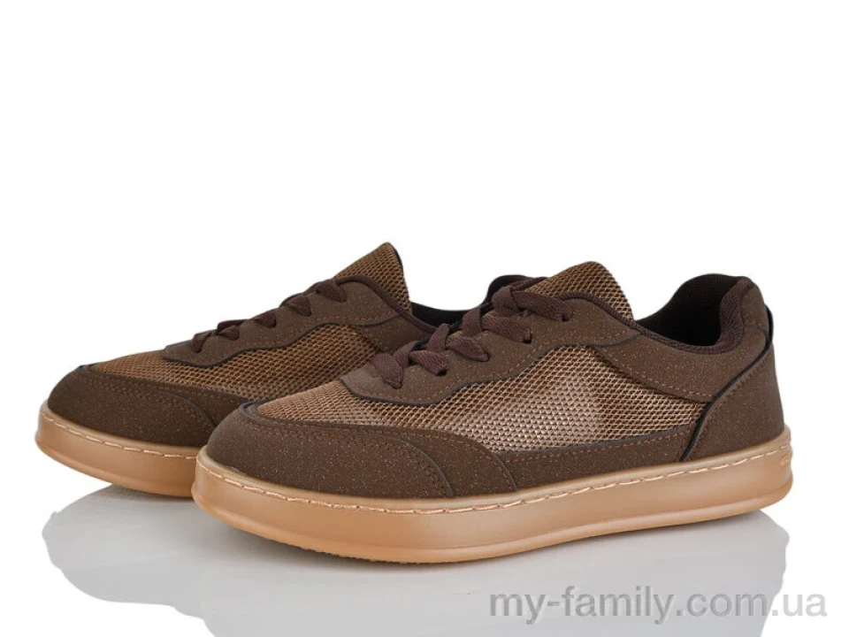 Кросівки штучна замша-текстиль коричневий жінки -, Жіночі кросівки оптом