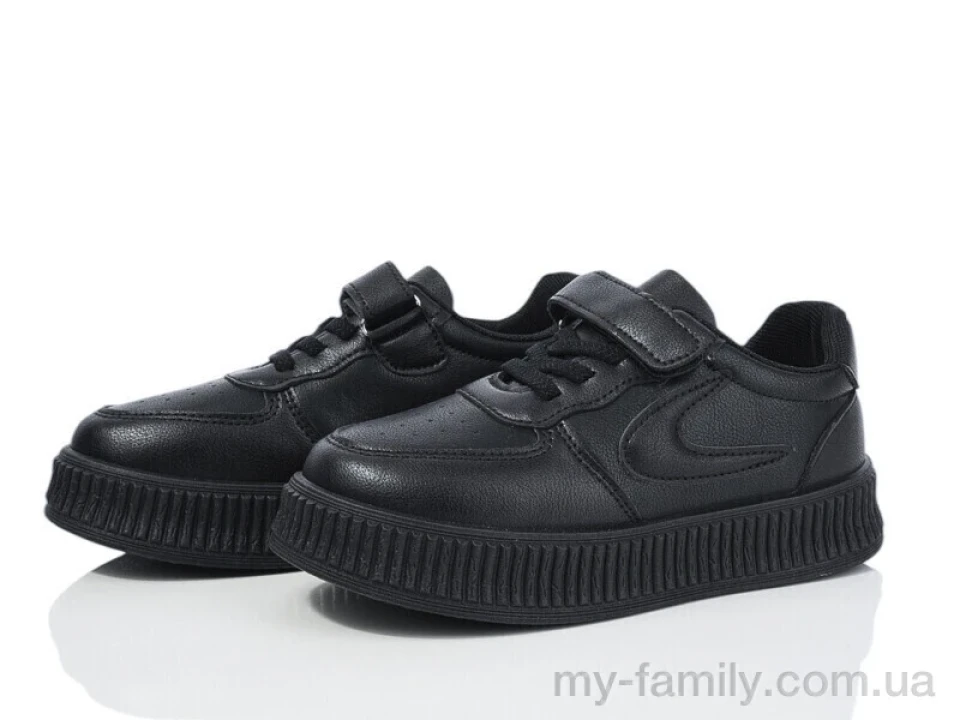 Кросівки штучна шкіра чорний діти унісекс, Дитячі кросівки оптом