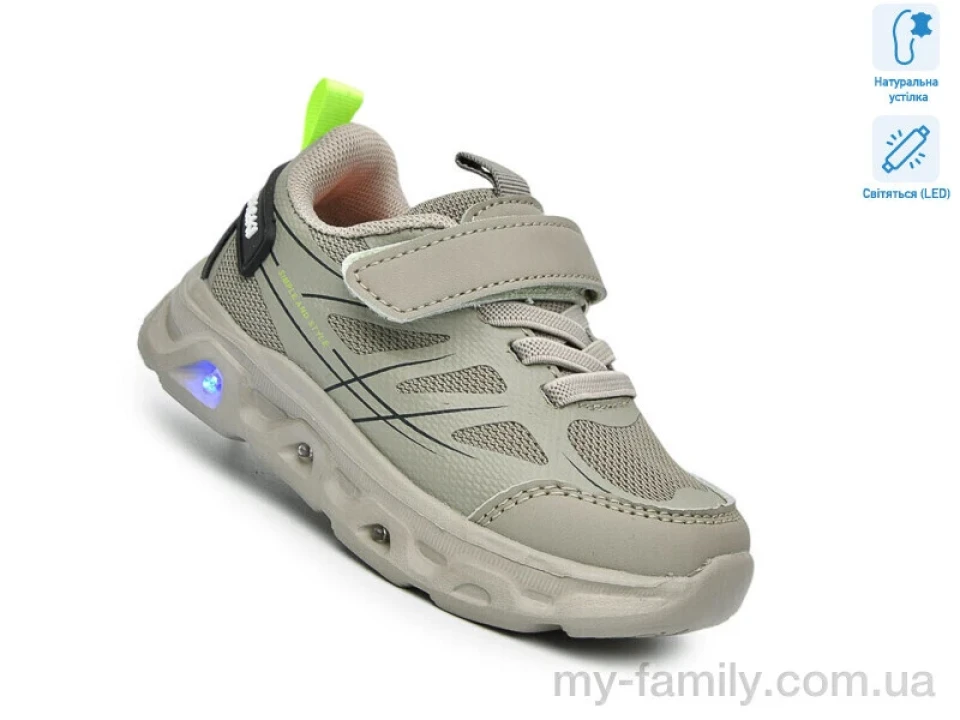 Кросівки штучна шкіра-текстиль хакі діти хлопчик, Кросівки оптом