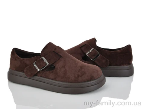 Туфлі штучна замша коричневий жінки -, Туфлі жіночі оптом