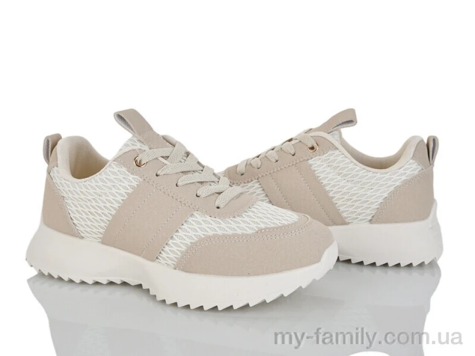 Кросівки штучна шкіра-текстиль бежевий жінки -, Жіночі кросівки оптом