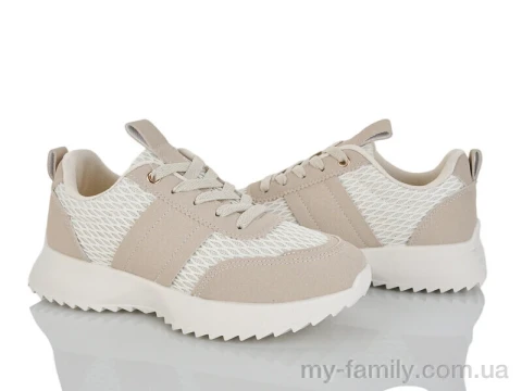 Кросівки штучна шкіра-текстиль бежевий жінки -, Жіночі кросівки оптом