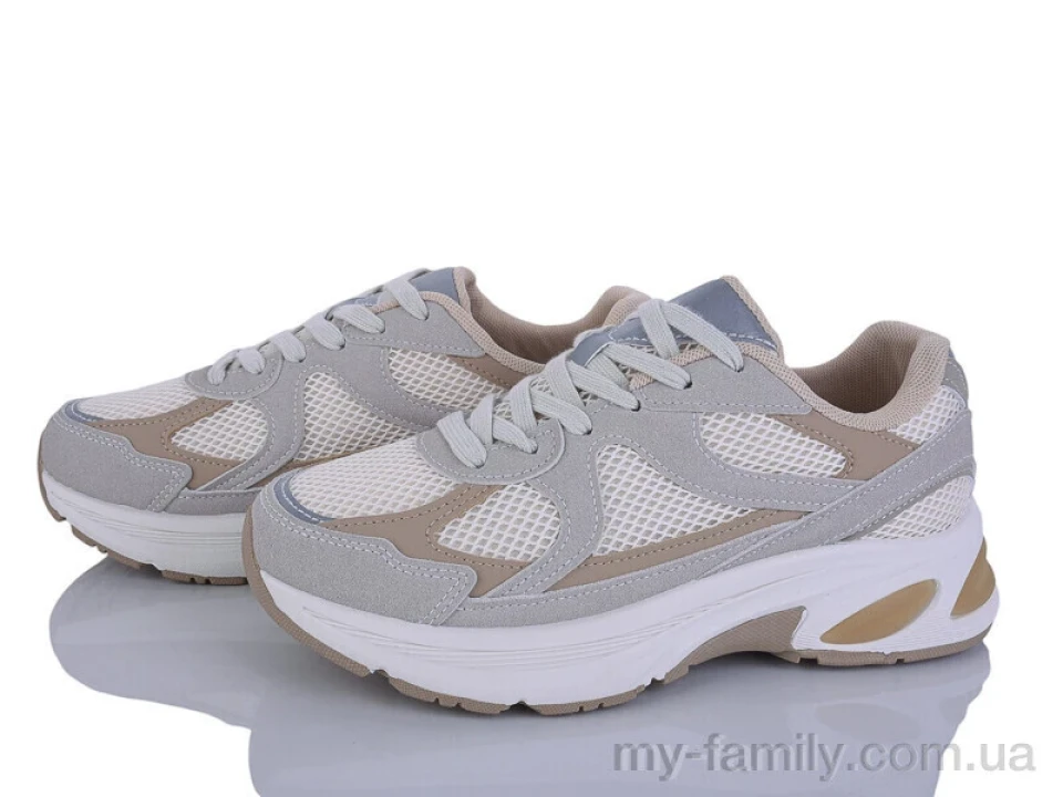 Кросівки штучна замша-текстиль бежевий жінки -, Жіночі кросівки оптом