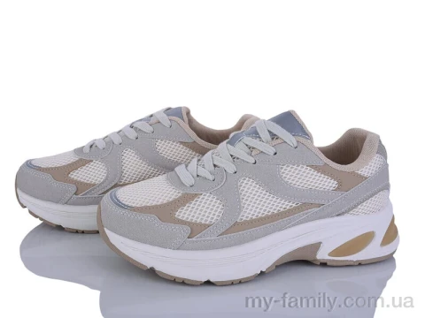 Кросівки штучна замша-текстиль бежевий жінки -, Жіночі кросівки оптом