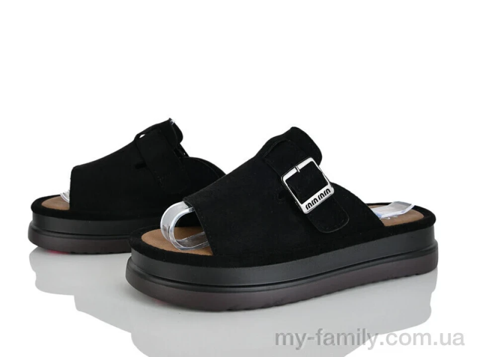 Шльопанці штучна замша чорний жінки -, Жіночі шльопанці оптом