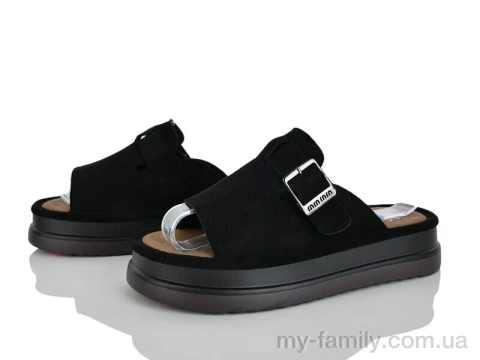 Шльопанці штучна замша чорний жінки -, Жіночі шльопанці оптом