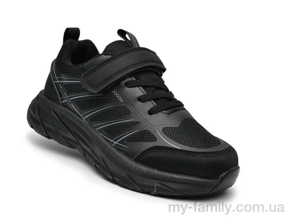 Кросівки штучна шкіра-текстиль чорний діти унісекс, Дитячі кросівки оптом