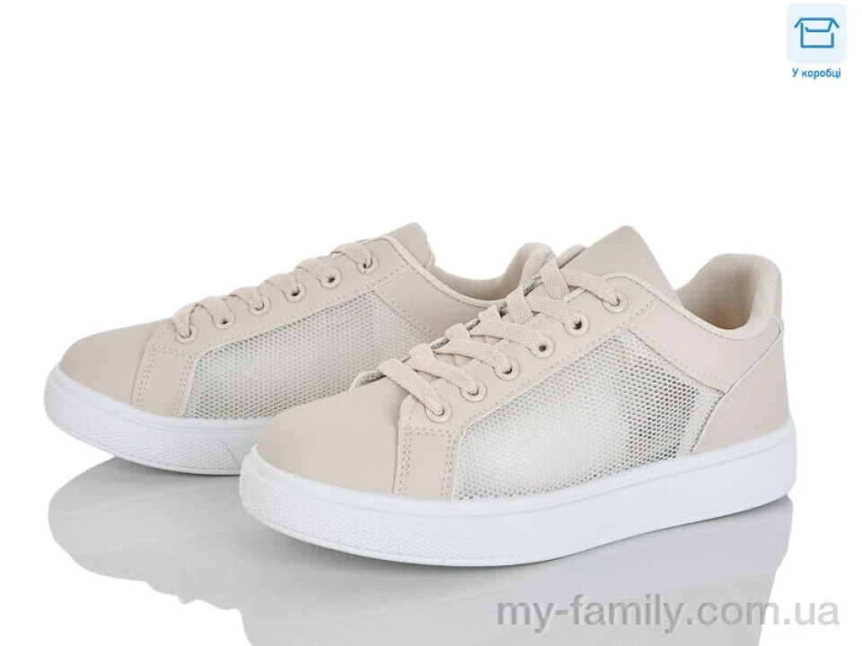 Кросівки штучна шкіра-текстиль бежевий жінки -, Жіночі кросівки оптом